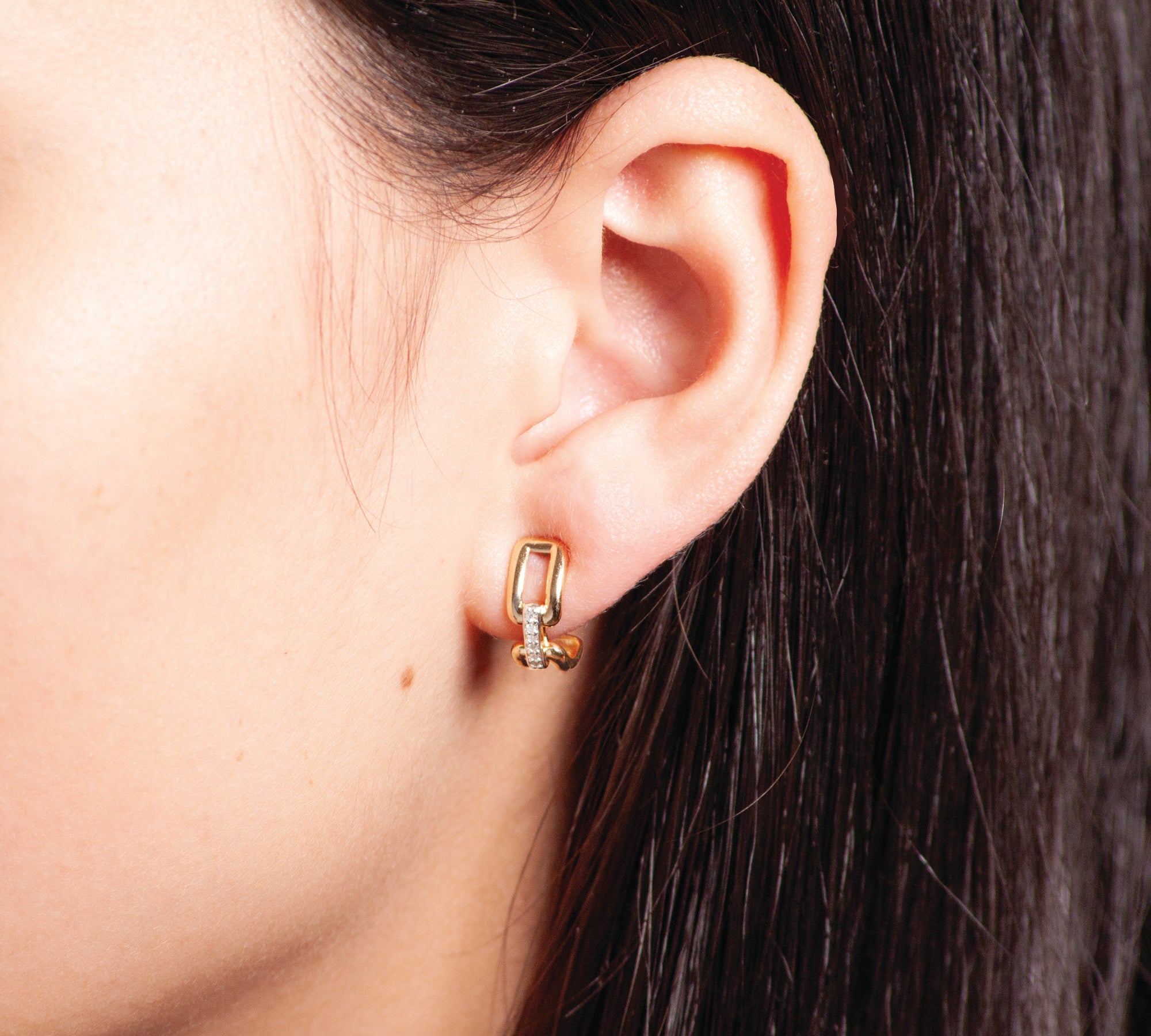 ENLACE with Diamonds Demi-Hoop Earrings