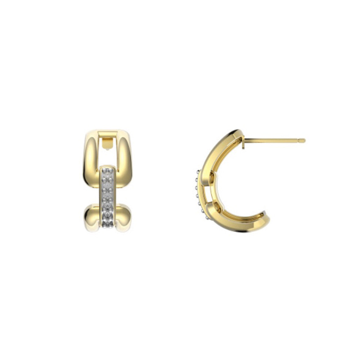 ENLACE with Diamonds Demi-Hoop Earrings